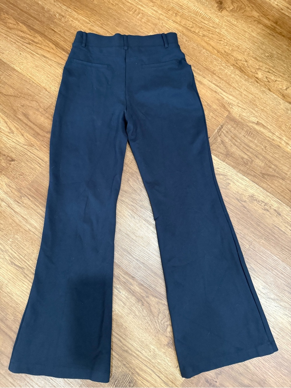 Quince Dark Navy Mid-Rise Flared Trousers - Picture 3 of 3